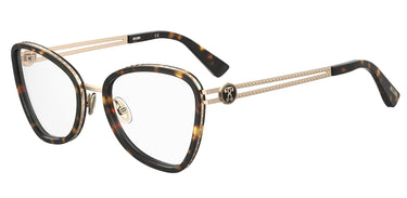 Premium Women Moschino Eyeglasses: MOS584 - Havana - SpecSMART Eye Clinic (Diagonal View)